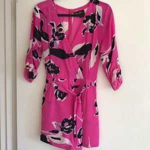 Yumi Kim Silk Pink Floral Romper
